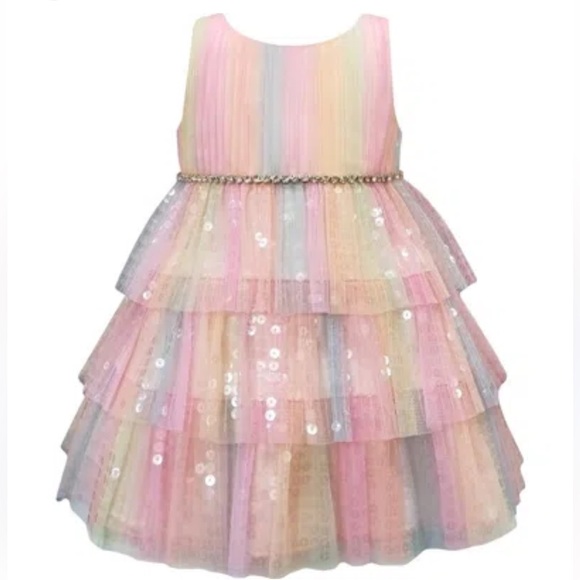 Couture Princess Other - Couture Princess Baby Girl Rainbow Sequin Tulle Dress Sz 3T